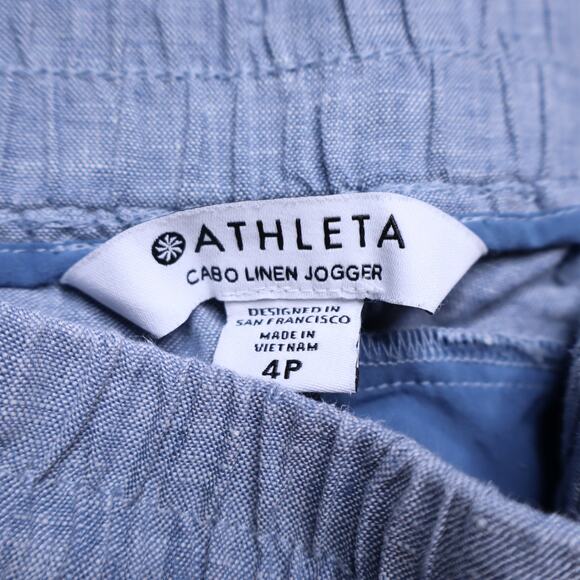 ATHLETA Cabo Linen Jogger Chambray Blue Pull On Summer Beachwear Women's 4P - Picture 7 of 11